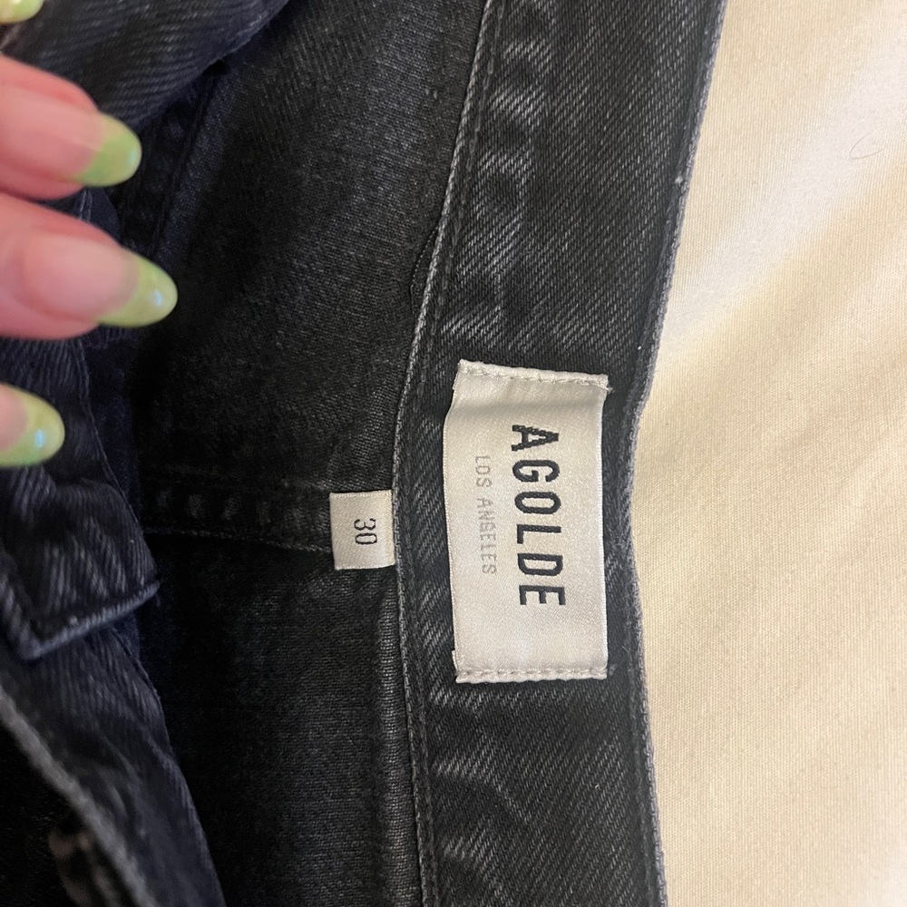 AGOLDE Dee Black Denim Shorts - Picture 2 of 3